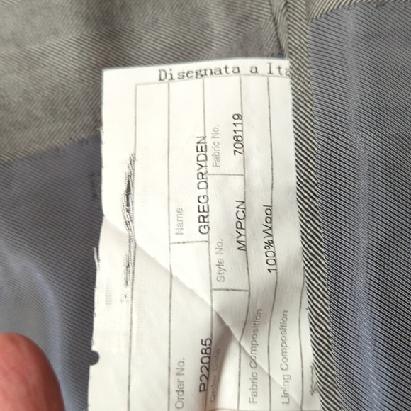 Goly LTD Custom Men's Tailored Light Grey 100% Italian Wool Suit w/Dual Vent 48R - Picture 12 of 14